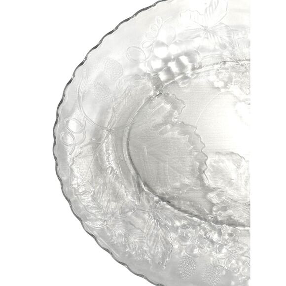 Anchor Hocking Heavy Glass Oval Embossed Grapes Leaves Berries Platter 17.75" - Picture 3 of 11